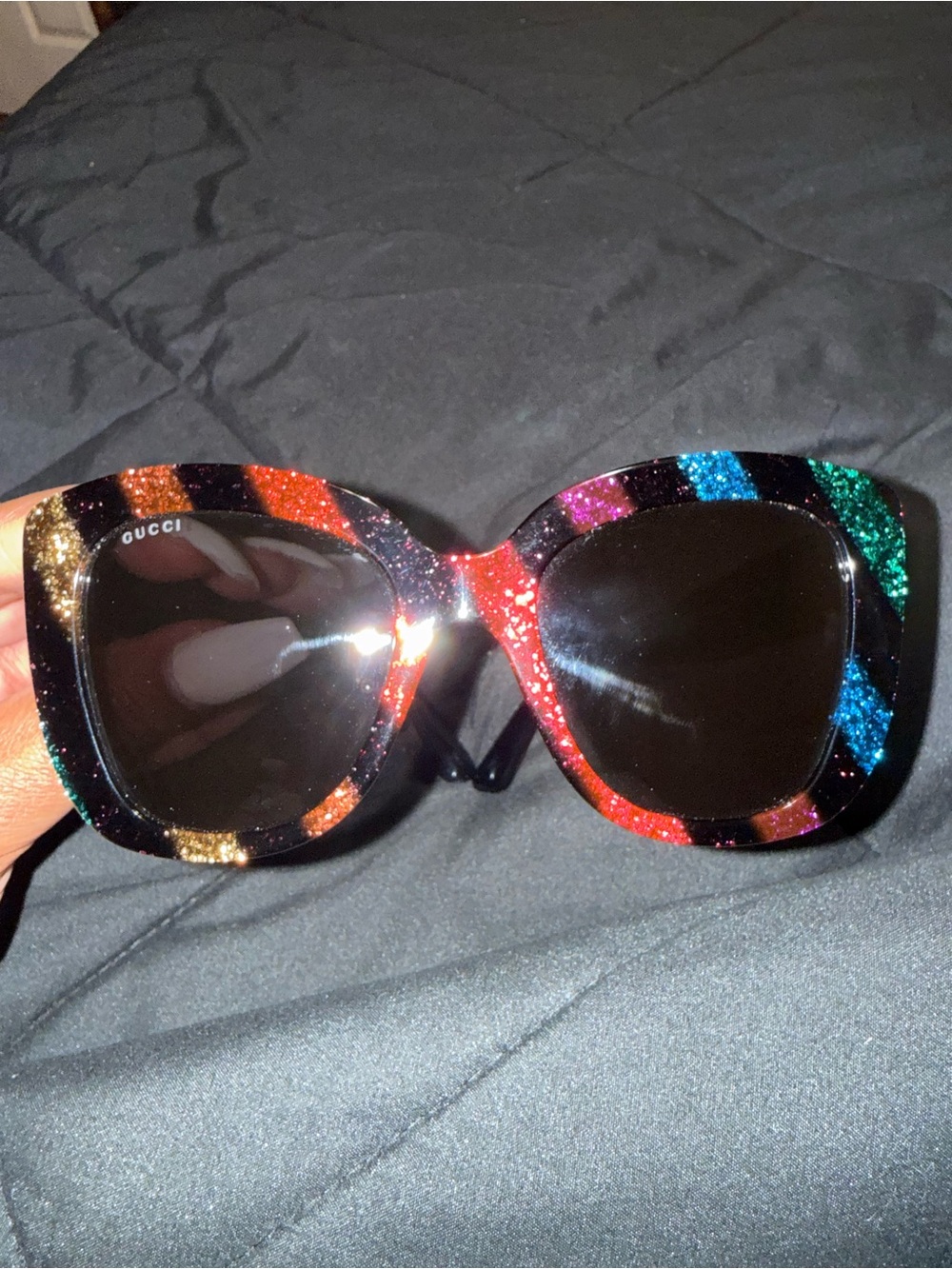 Gucci Rainbow Glitter Cat-Eye Sunglasses